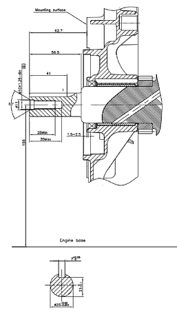 Коленвал LC2V80F D25 мм (H type)/130290691-0001