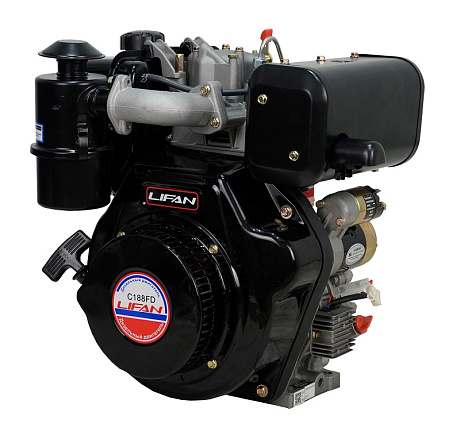 Двигатель Lifan Diesel 188FD, вал Ø25мм, катушка 6 Ампер