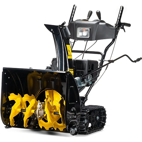 Снегоотбрасыватель CHAMPION 7,0 лс, 61см 6F/2R гусеницы 3л 90 кг электростартер, фара, обогрев рук STT761E