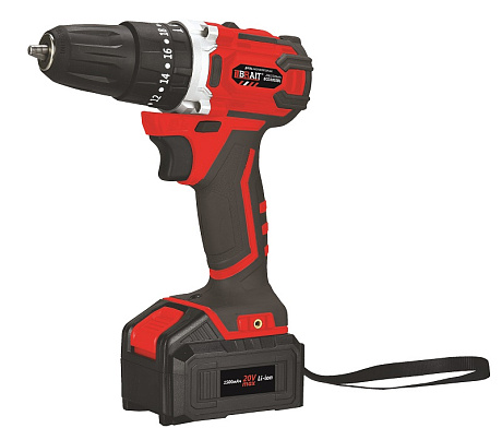 Дрель аккумуляторная BRAIT BCD20SSBL (18В Li-ion; 2 акк.1,5Ач, 2 скор., 30Нм, режим ударн.сверления)