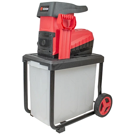 Edon ES-45/3200 Измельчитель садовый электрический (3200Вт, 45мм, фреза, пластик.ящик 60л, колёса)