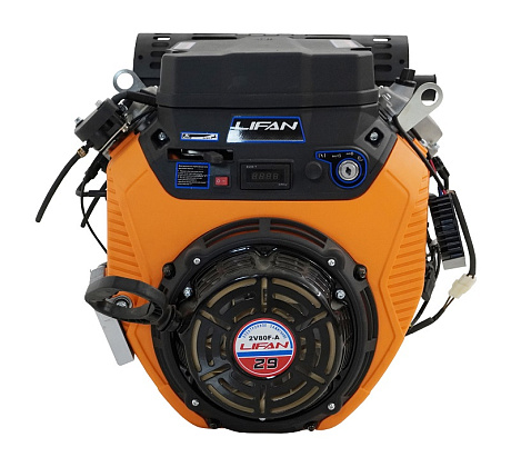 Двигатель Lifan LF2V80F-A, вал Ø25мм, катушка 3 Ампера датчик давл./м,  м/радиатор, счетчик моточасов