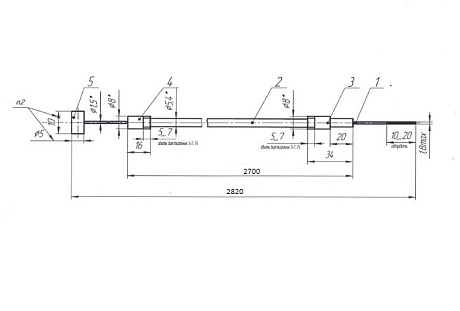 Трос газа 2800 мм