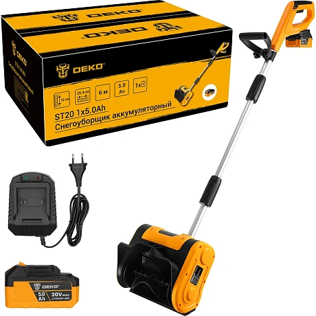 Снегоуборщик аккумуляторный DEKO ST20, 20В, 1х5.0Ач 085-4441