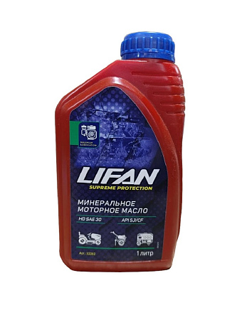 Масло LIFAN для 4-х тактных двигателей минеральное SAE 30 API SJ/CF 1л
