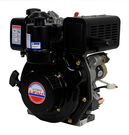 Двигатель Lifan Diesel 178FD, вал Ø25мм, катушка 6 Ампер