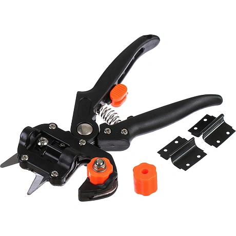 Прививочный секатор с 2-я насадками Greengo металл 1003811