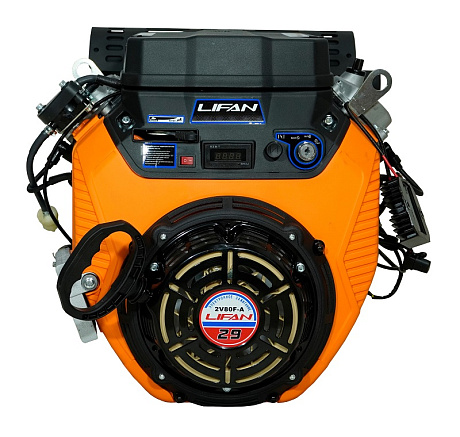 Двигатель Lifan LF2V80F-A (4500), вал Ø25мм, катушка 20 Ампер датчик давл./м, м/радиатор, счетчик моточасов