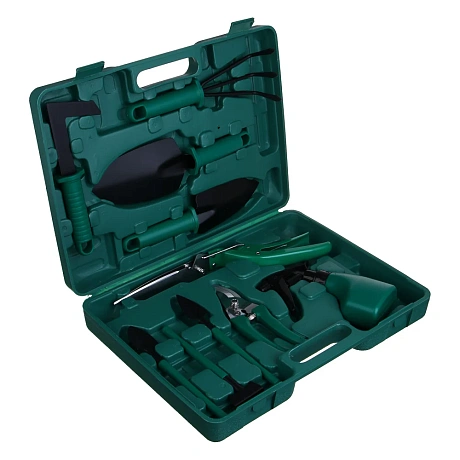 Набор инструмента Inbloom лопатка 4шт, серп, грабли, секатор, ножницы, пульвер, рыхлит, РР, металл 181-107