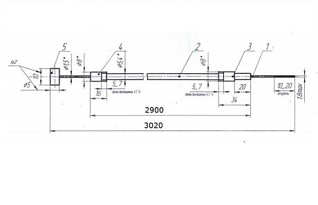 Трос газа 3000 мм