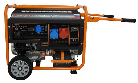 Генератор Lifan 10500EA-3U с датчиком моточасов (с мощн без огранич при 1-но и 3-х фазном режиме)